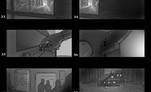 (left) The live-action introduction to the 2010 prototype. (right) Dan Fraga's storyboards for Until Dawn's trailer reveal a look at an early version of Hannah's demise.