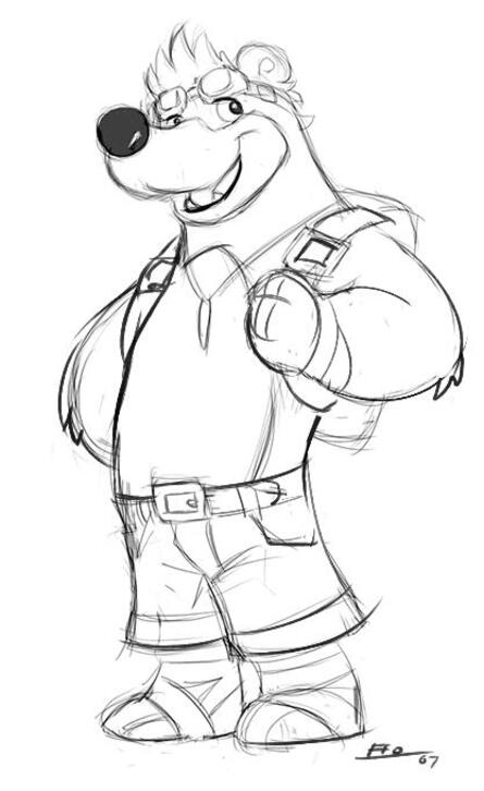 Here are Emilio's designs for Banjo &amp; Kazooie