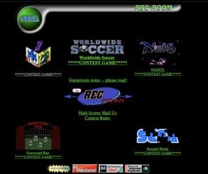 Sega's site circa 1996. It features tons of competitions, games, and advertisements for upcoming products