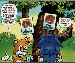 One of the core messages of Stringer's more politically-tinged Sonic comics is to be critical of certain kinds of authority and think for oneself. Not a bad message at all!