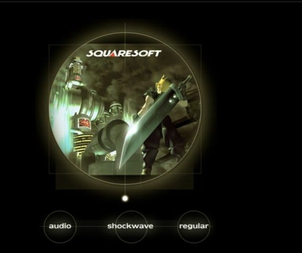 Squaresoft's website in 1998. It's a no brainer Final Fantasy VII is featured prominently, having released the year before to rave reviews