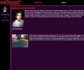 Insomniac's website at the turn of the century. Not a picture of Spiderman in sight