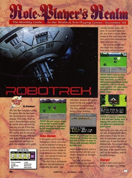 GamePro didn't think much to Robotrek at the time of release
