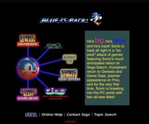 Sega's site circa 1996. It features tons of competitions, games, and advertisements for upcoming products