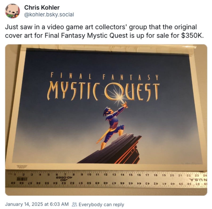 Random: Someone Apparently Thinks Final Fantasy Mystic Quest's Art Is Worth $350,000 1