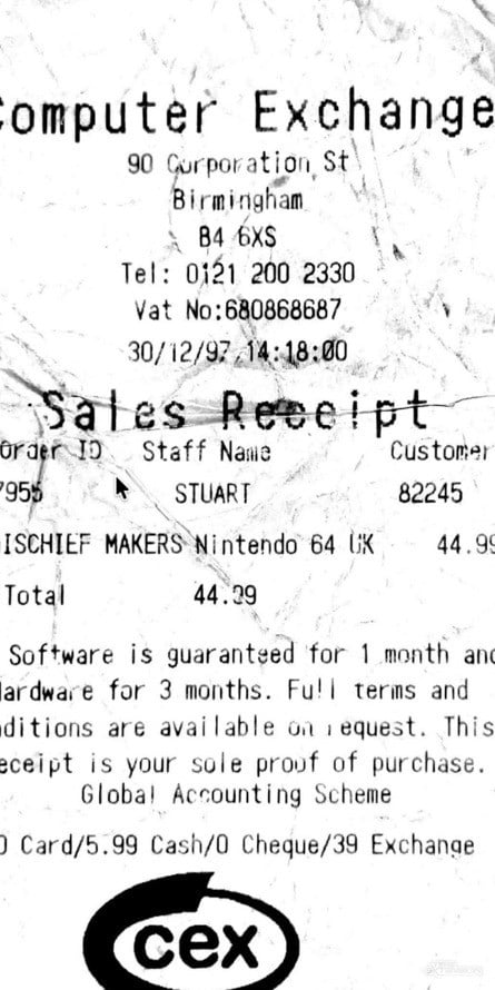 Because I'm a bit of a saddo, I kept most of my receipts from this glorious period