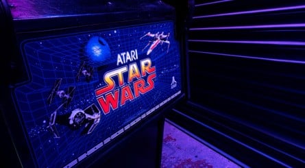 Thompson's Star Wars 'cockpit' cabinets can be hired for events. There's one currently sitting in EA's UK office