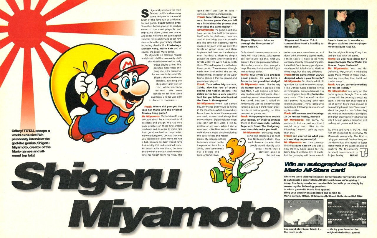 Watch exclusive interviews with Mario creator Shigeru Miyamoto