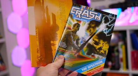 The machine comes with an issue of Crash magazine and a 'Microdrive' USB drive
