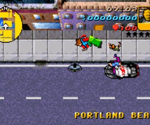 Dan Schallock claims the team didn't use any of Crawfish or Destination's work, but that they did pull up some reference from Grand Theft Auto 2 for inspiration early on