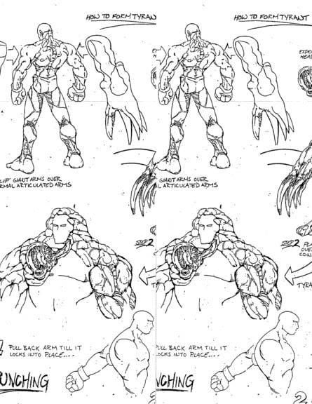 Mostman wasn't sure who was responsible for this art, telling me "I am not sure if this is Capcom (Japan) art direction to Toy Biz for the figure, or if it’s Toy Biz art with Capcom’s notes on the side (in Japanese)." Previous comments he made to us in 2025, though, would suggest these drawings were by Toy Biz's artists.