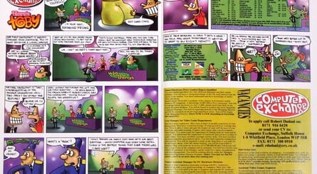 A selection of Brooker's 'Here's Toby' cartoons, taken from EDGE magazine (click to enlarge)