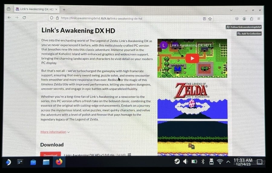 Zelda: Link's Awakening DX HD Steam Deck