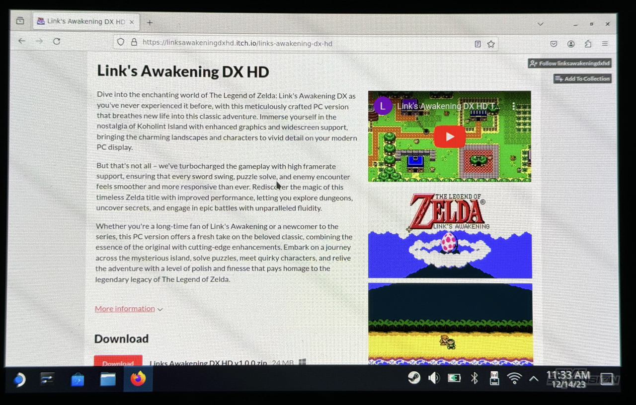 Legend of Zelda Link's Awakening - perfect settings for Steam Deck