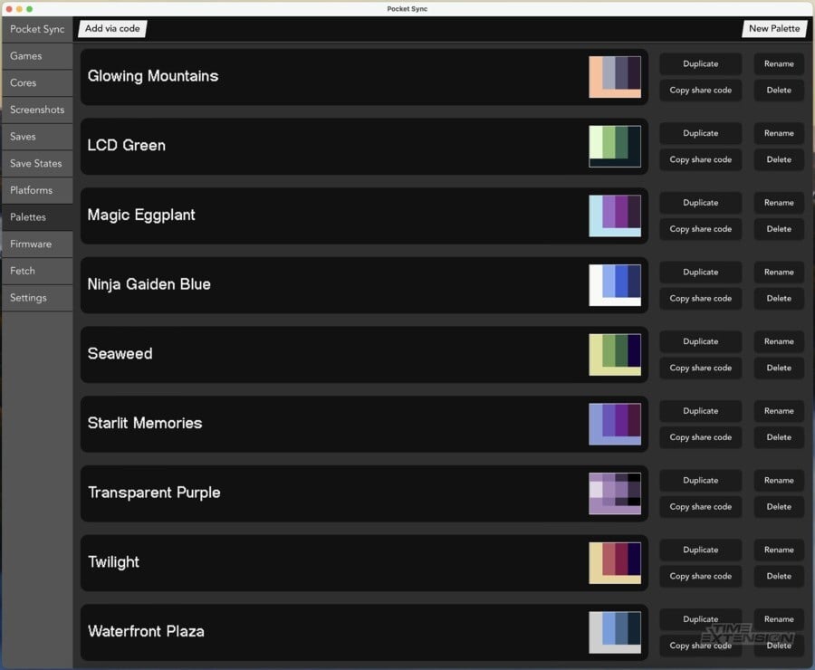 Analogue Pocket - APGB Palettes - Pocket Sync