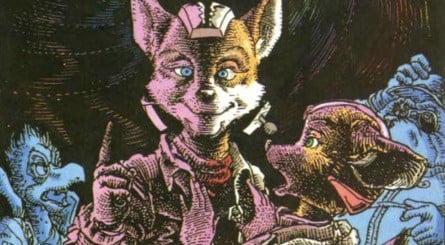 Early on in the comic, Fox McCloud rescues Fara, the daughter of a rich spaceship magnate, who ends up accompanying Fox, Falco, Slippy, and Peppy as part of the Star Fox crew on their adventure