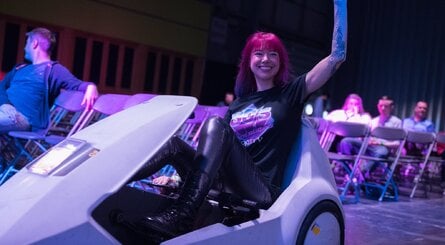 How many jobs allow you to ride in a Sinclair C5? Or get on-stage with John Romero? Not many, we'd wager!
