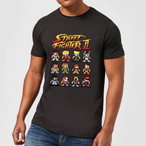 Street Fighter 2 Pixel Characters Men's T-Shirt - Black