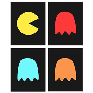 Outerprint Pac Man Poster Prints, Set of 4