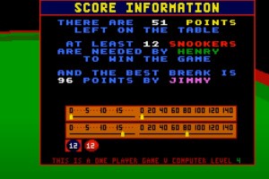 Jimmy White's 'Whirlwind' Snooker Screenshot