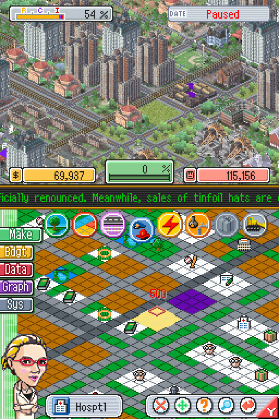 SimCity DS Screenshot