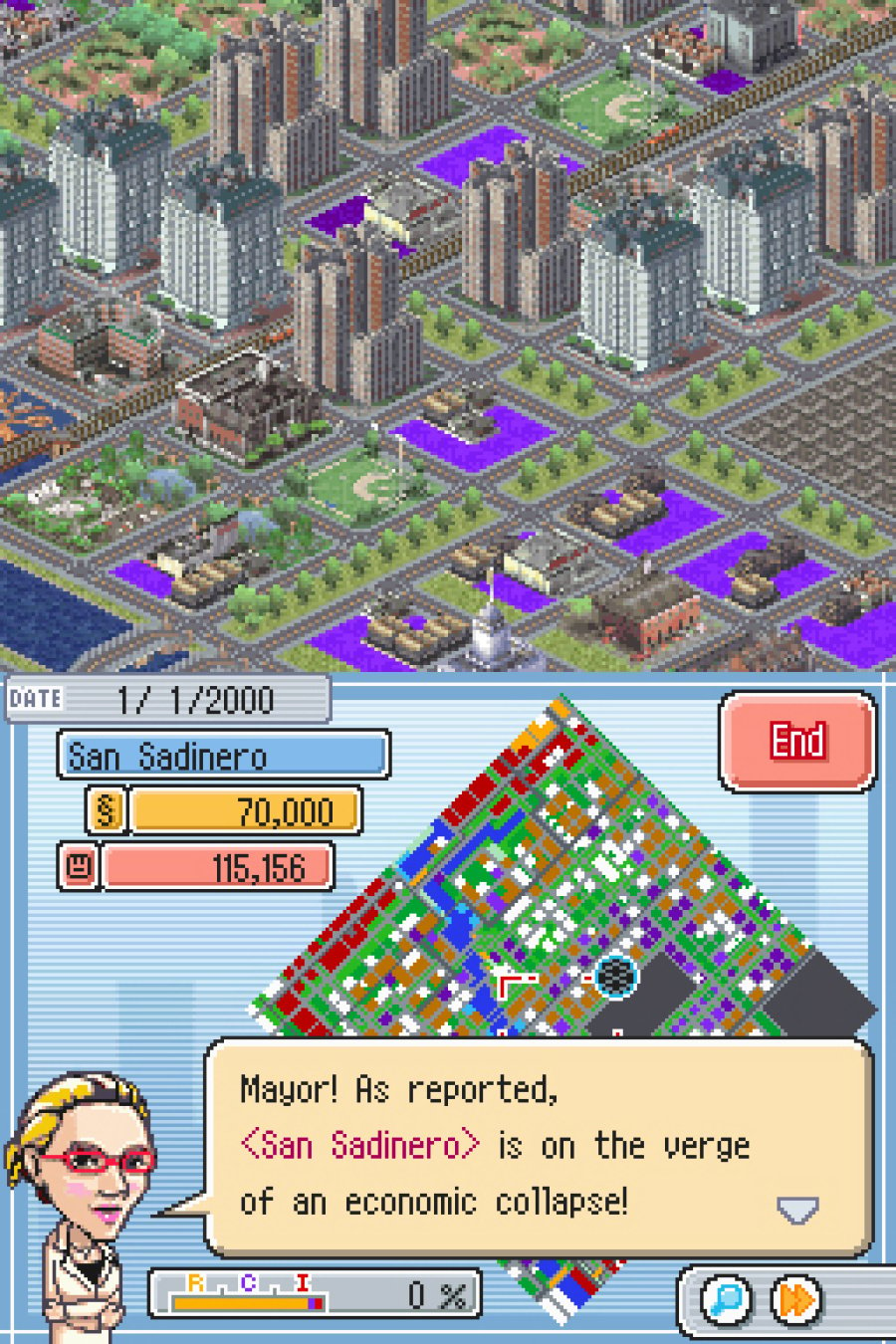 SimCity DS Screenshot