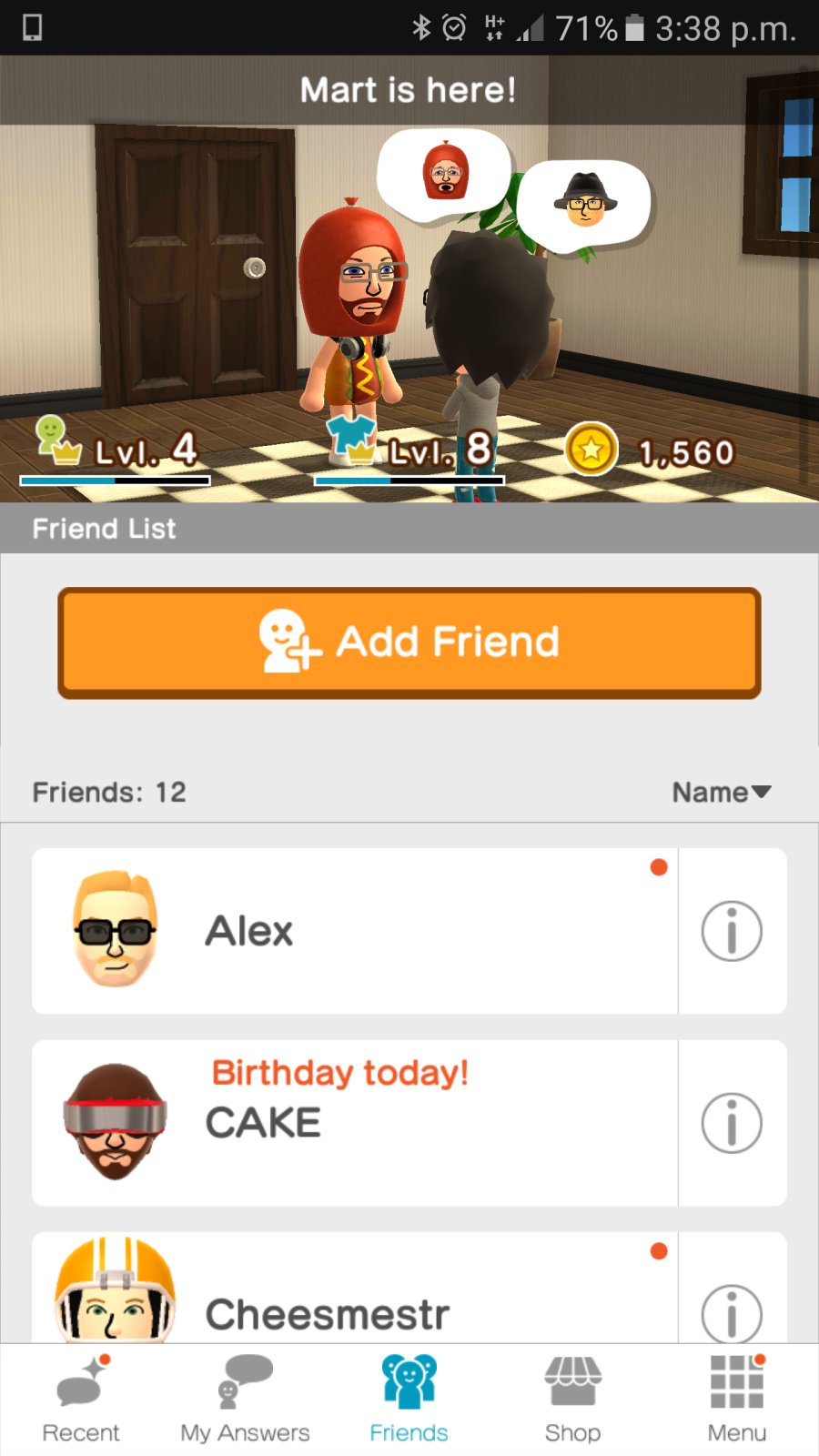 Miitomo Screenshot